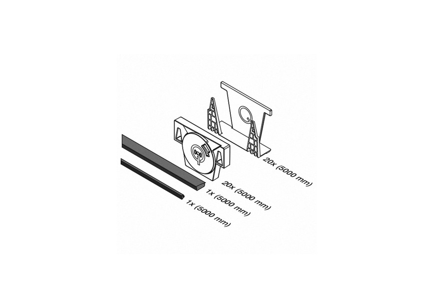 Set de cales et cautchouc, EG Smart,L=5000mm,19mm