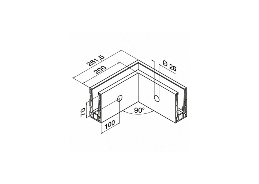 PRO - montage latéral - angle rentrant 90°