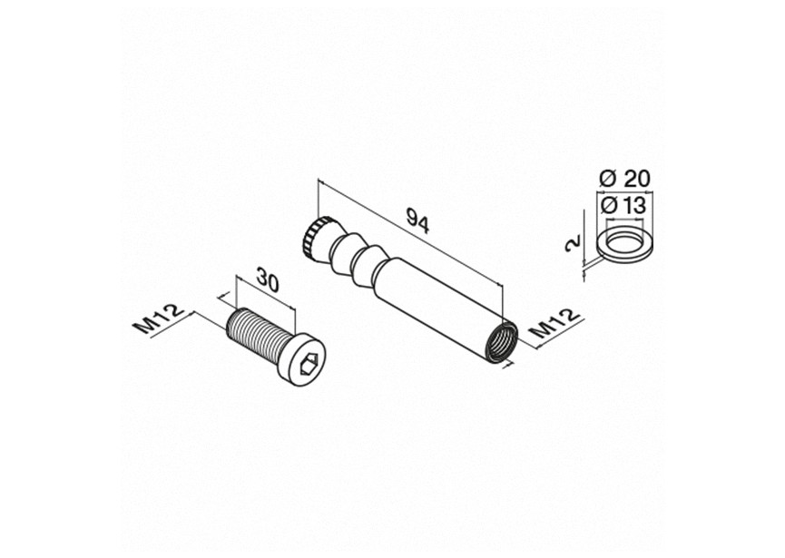 254519-290~~inclusief schroef en onderlegring, staal verzinkt