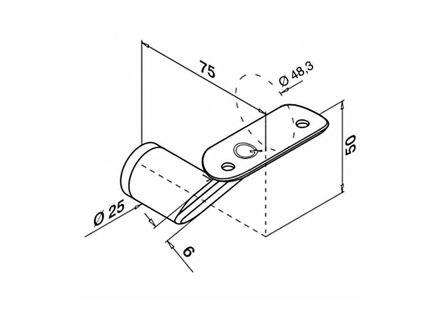 Support de main-courante plate MOD 0123