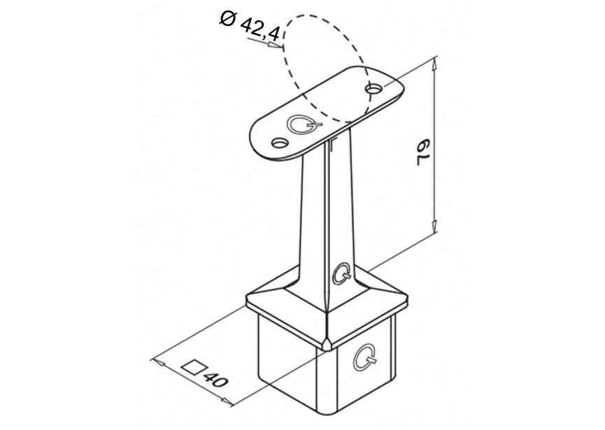 Support de main-courante Ø 42,4 mm