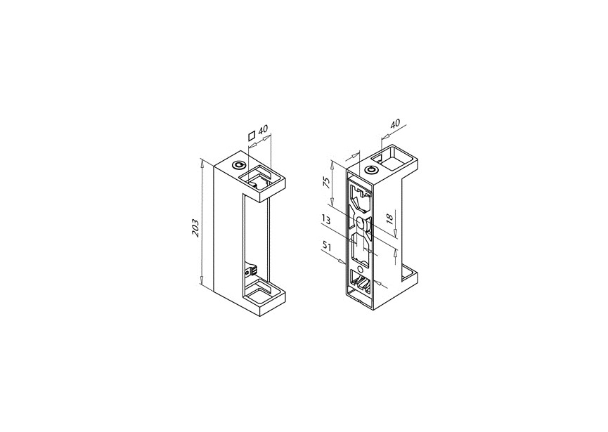 144558-040-12~~hekwerksteun Modell 4558, zijmontage