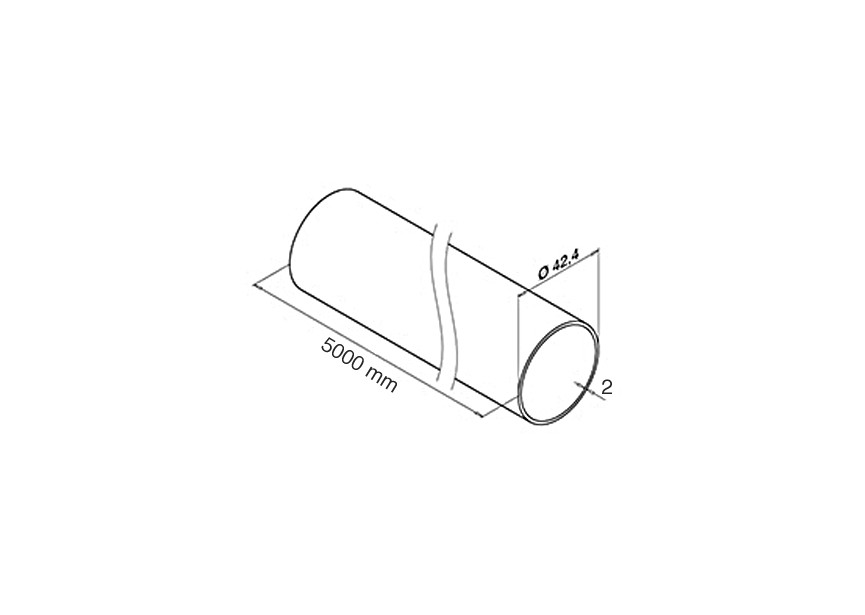 Tube Ø 42,4/2 mm - Lg = 5000 mm -