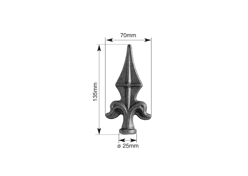 152ZST~~LASBARE SPEERPUNT 135X70MM