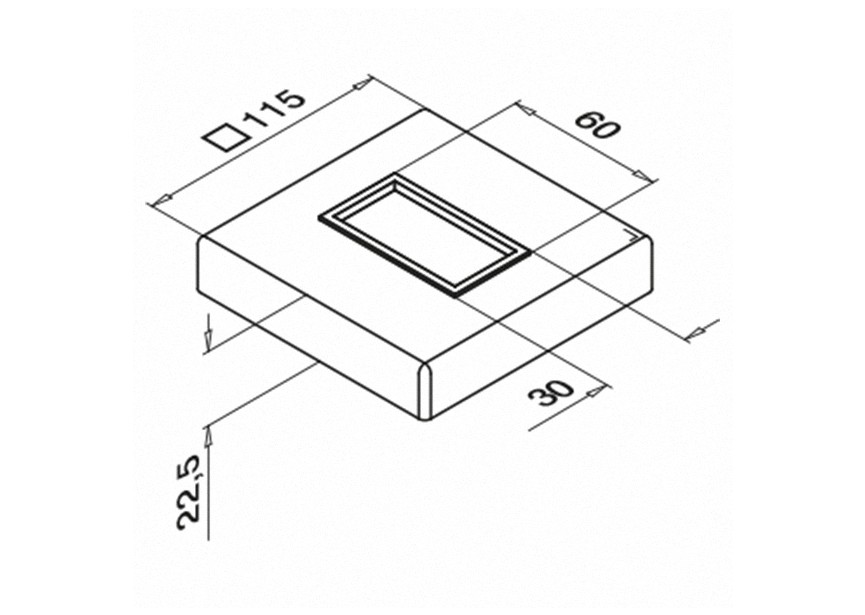 Cache-embase pour poteau rectangulaire 60x30mm