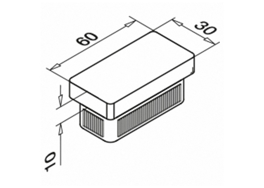 145728-063-12~~voor buis 60x30x2,6mm, RVS316 geborsteld