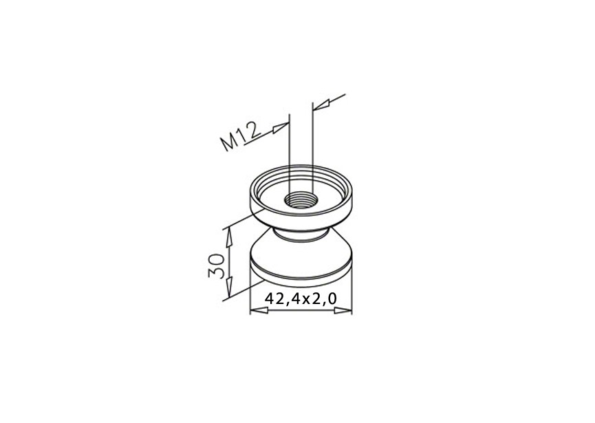 Insert à souder, tube Ø 42,4 x 2 mm,