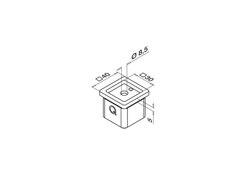 Adaptateur plat pour tube 40x40x2 -