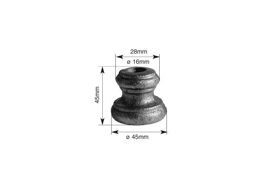 SABOT DECOR. 45X28x45MM o 16MM