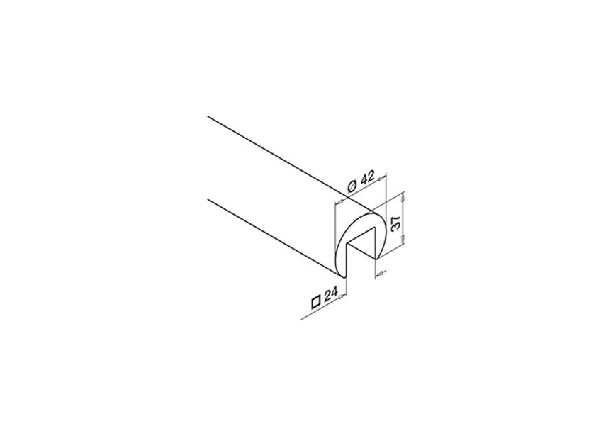 Main-courante fond de gorge en bois Ø 42mm  250 CM