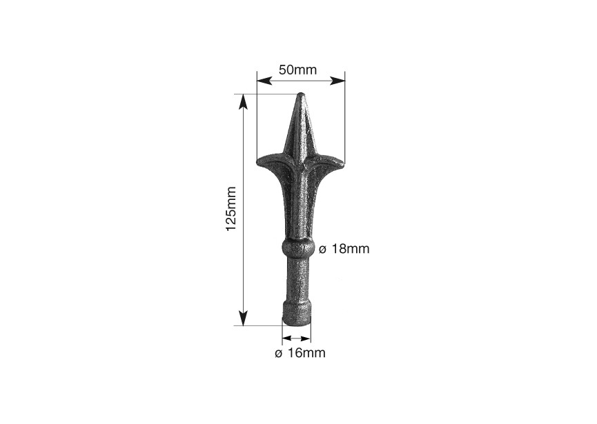 153~~LASBARE SPEERPUNT 125X50MM