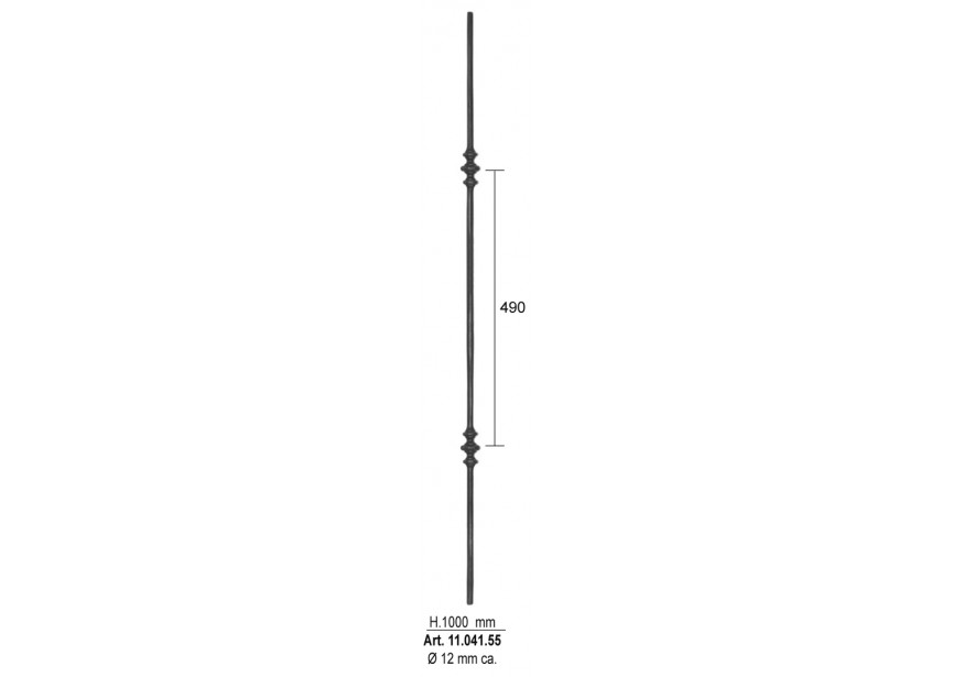 Elementi Ferro Forgiato T.12 H.1000 mm