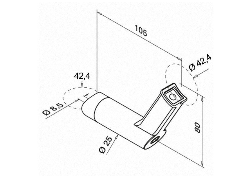 Support de main courante pour tube