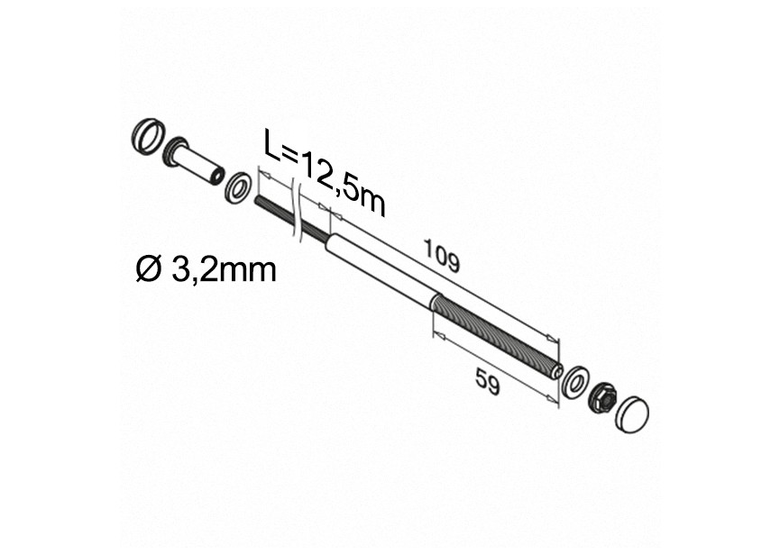 147901-003-12~~Quick Connect kabel-set 12,5m,kabeldoorsnede:3,2mm