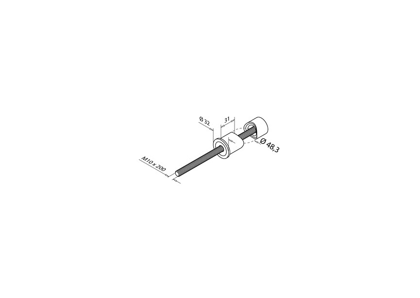 140550-048-12~~SIDE FIX BALUSTER BRACKET, 48,3 MM, MODEL 550,