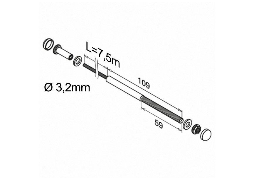 147901-003-07~~Quick Connect kabel-set 7,5m, kabeldoorsnede:3,2mm