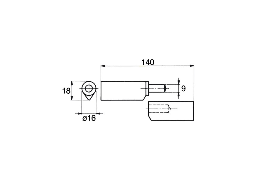 PAUMELLE A SOUDER EN INOX - 140MM