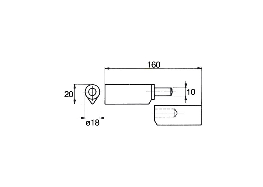 PAUMELLE A SOUDER EN INOX - 160MM