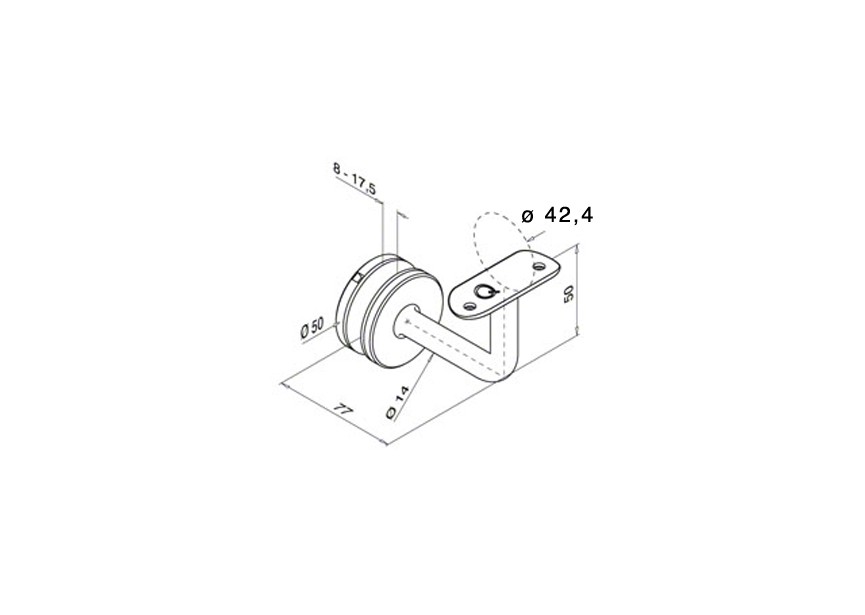 Support de main-courante Ø42,4 mm,