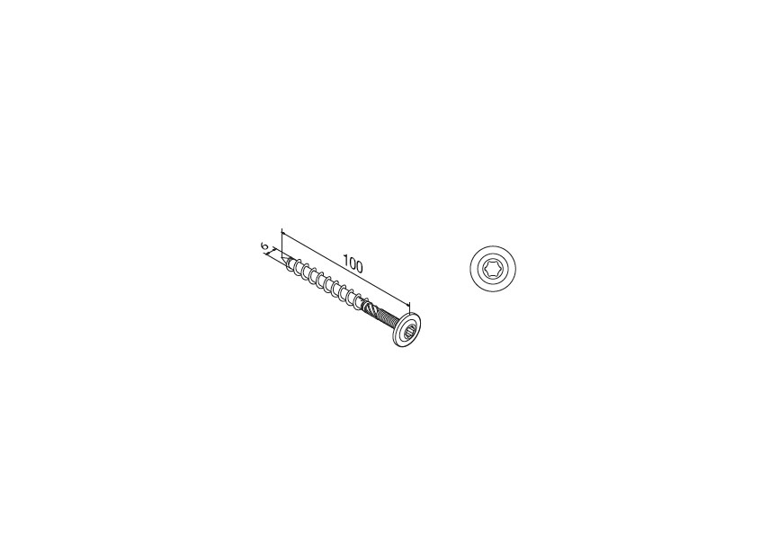 230250-610~~Spaanplaatschroef,QS-265,6x100mm,A2-70 VPE/50