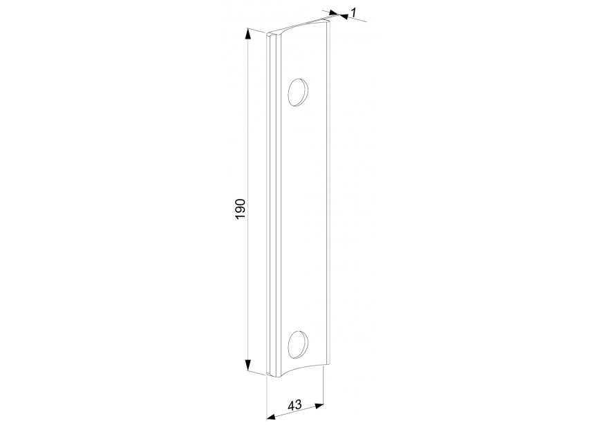 P00003116 - Plaque adaptateur pour gâches SH-pour profils ronds D60mm