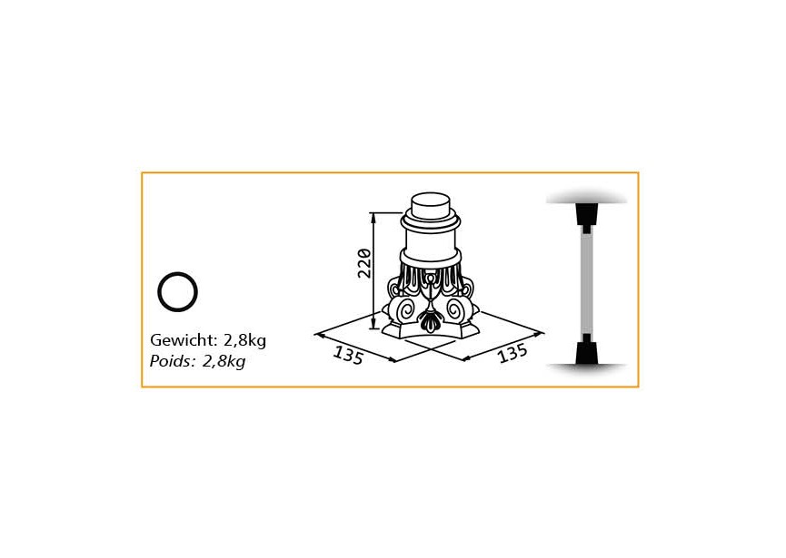 EXTREMITE POUR COLONNE 60MM - TEMPLE B