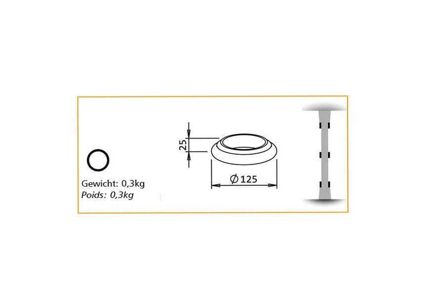 DC-80R ARCHI 1~~RING VOOR KOLOM 80MM - ARCHI 1