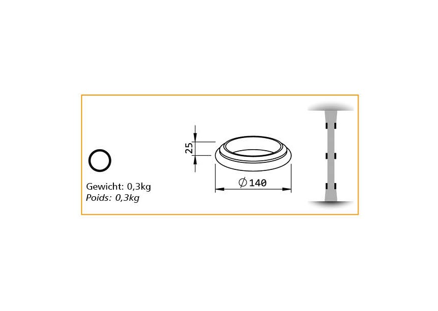 DC-100R ARCHI 1~~RING VOOR KOLOM 100MM - ARCHI 1