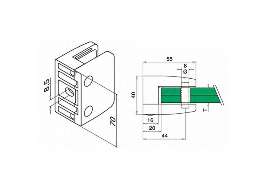 102400-000-19~~Glasklem, model 24, excl. klemrubbers