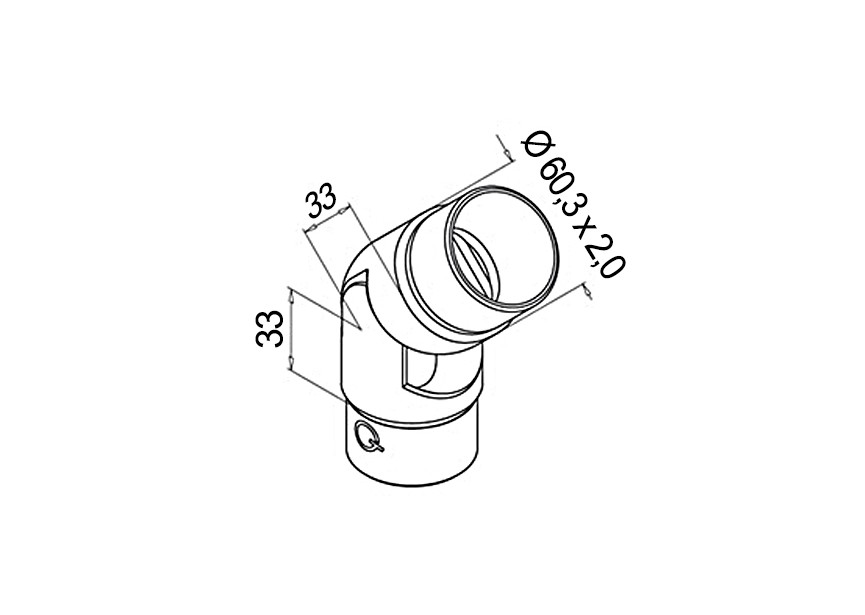 Raccord orientable, (de 0° à + 70°),