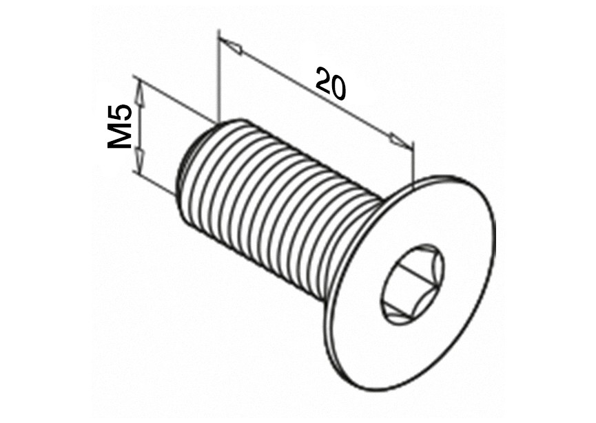 Vis 6-pans - tête fraisée, QS- 12,