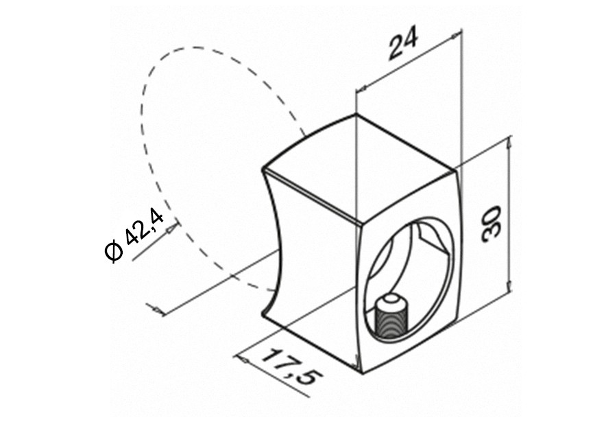 LINEAR LINE - adaptateur pour tube Ø42,4mm