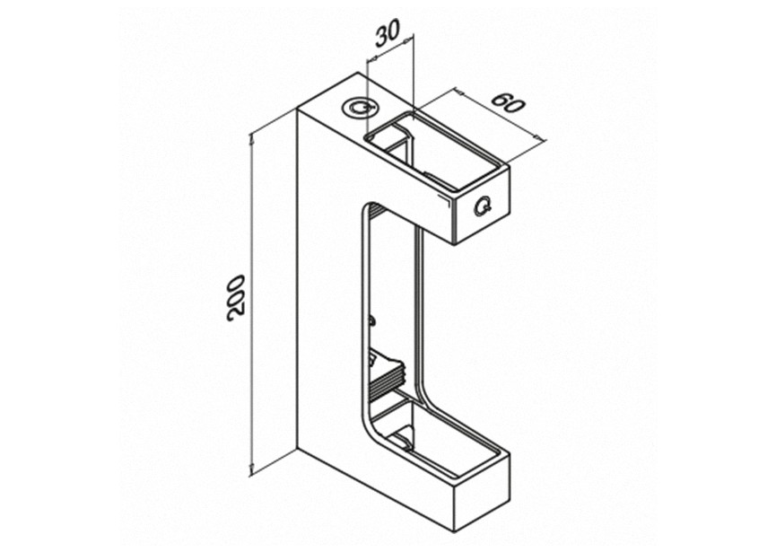 144558-063-12~~voor buis 60x30mm, RVS316 geborsteld