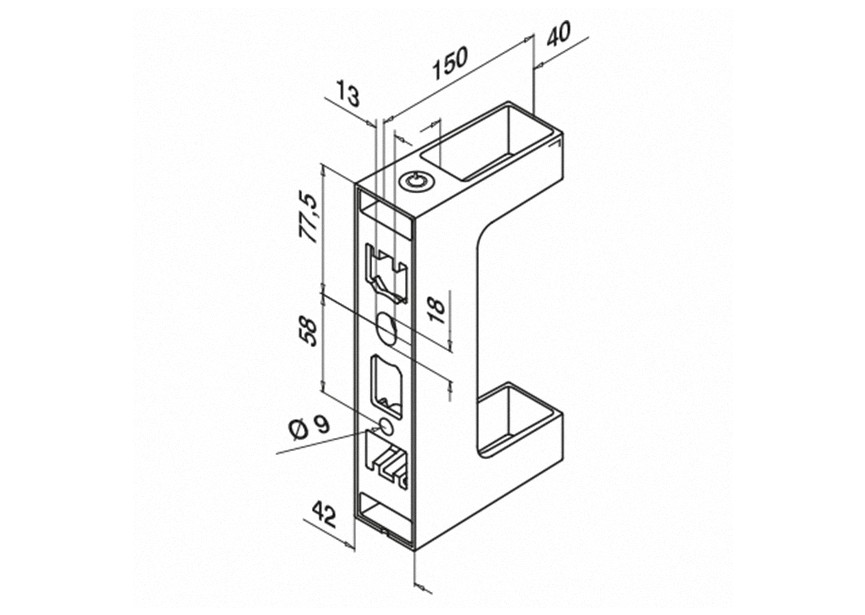 144558-063-12~~voor buis 60x30mm, RVS316 geborsteld