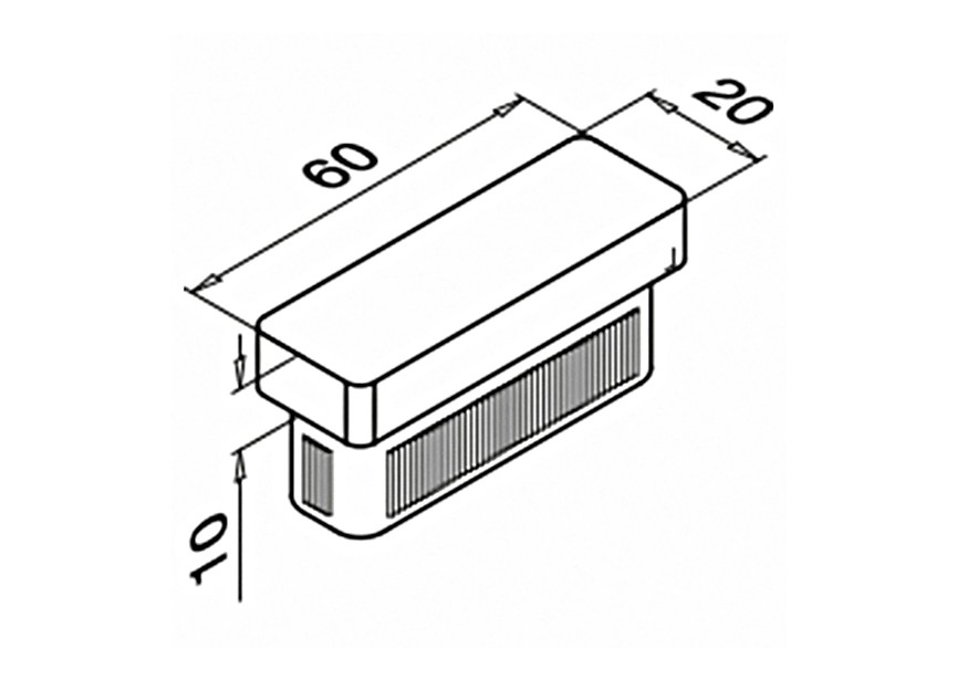 Embout plat p/ tube 60x20x2mm - à frapper