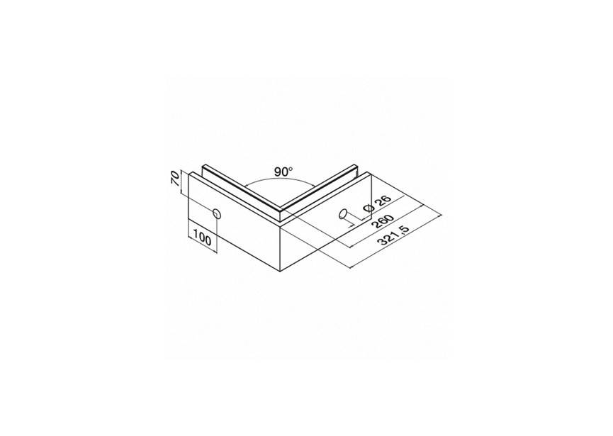 PRO - montage latéral - angle sortant 90°