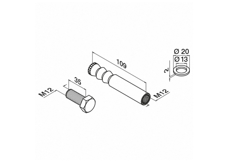 244519-210~~inclusief schroef en onderlegring, RVS316