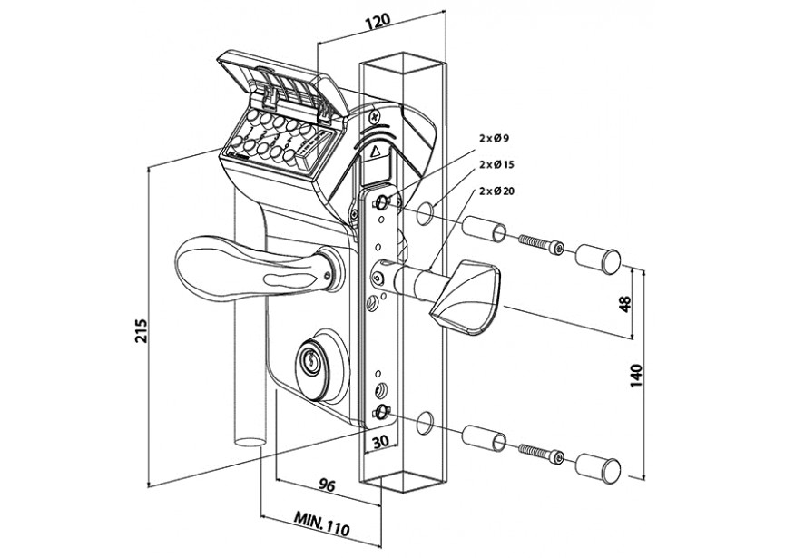 LLKZ120120 V2L 9010~~MECHANISCH CODESLOT 120MM - WIT