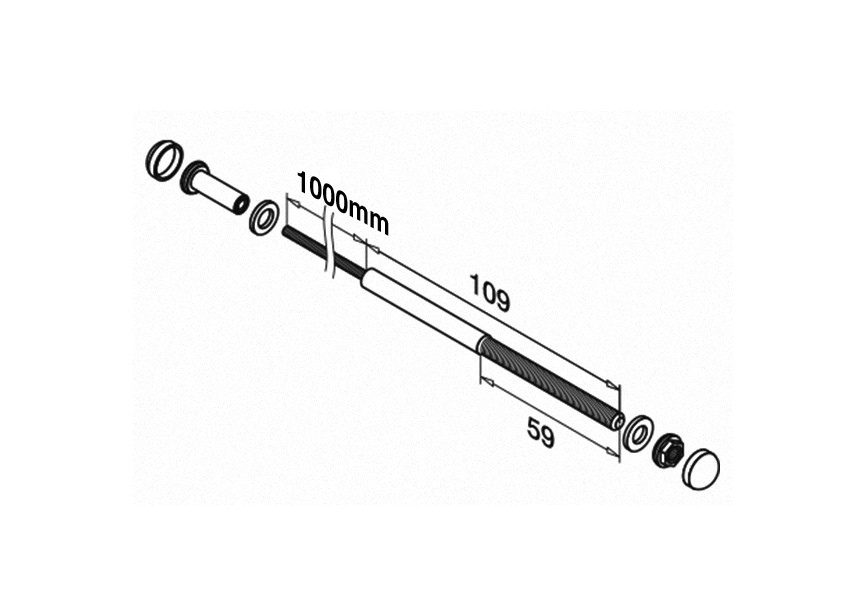 Fast Fix - Kit câble Ø 4mm - 1m,