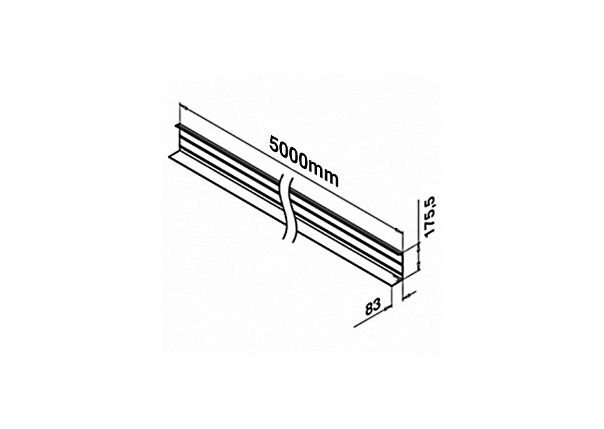 168535-050-18~~Afdekprofiel, Easy Glass Max, zijmontage,