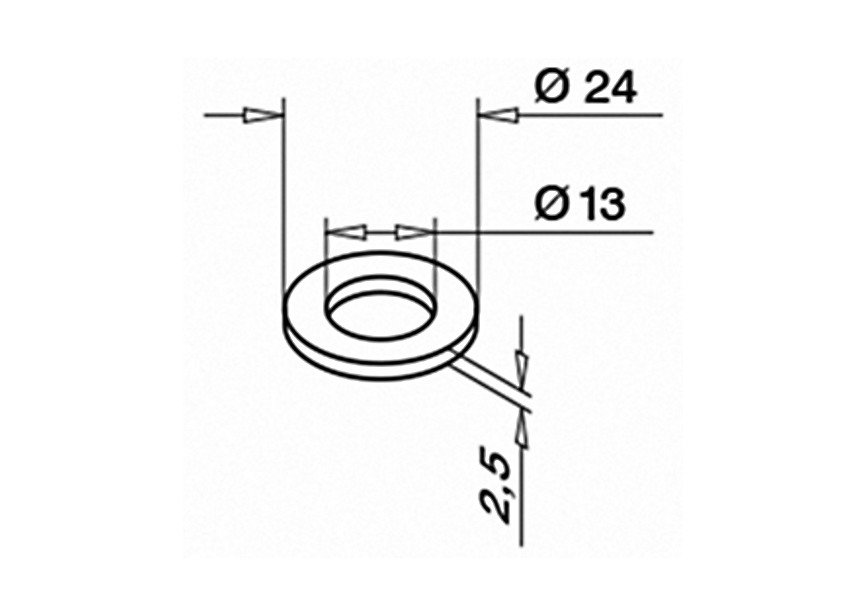 250663-224~~Onderlegring voor M12 schroef, Ø24, QS-216,