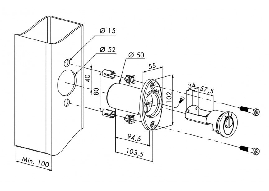 P00004469 - Keysafe en acier inoxydable avec fixation Quick-Fix