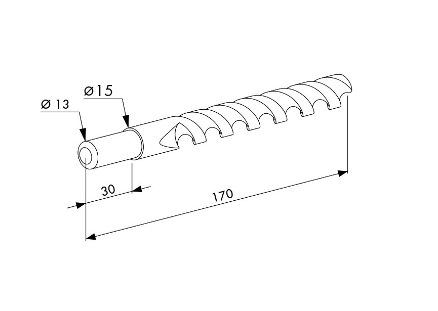 P00003210 - Foret D15mm avec arbre D13mm