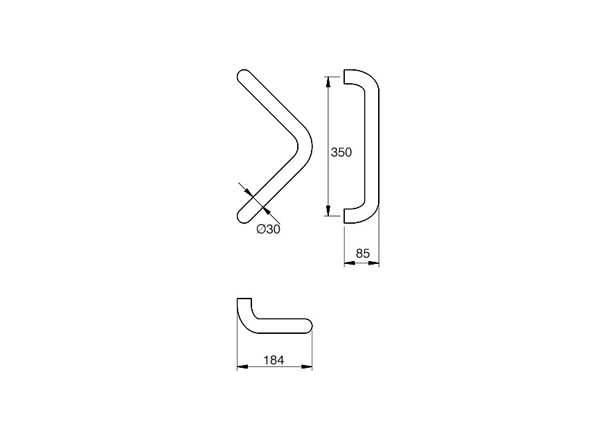 2-7165E-010~~Deurgreep Hext D30 I350 H85 B184