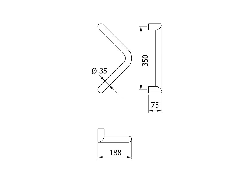 Barre de tirage Hext D35 I350 H75 B188