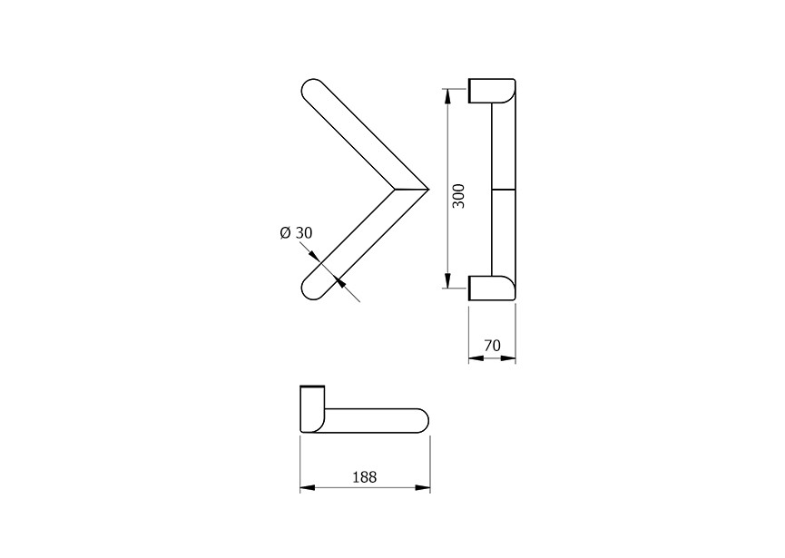 Barre de tirage Hext D30 I300 H70 B188