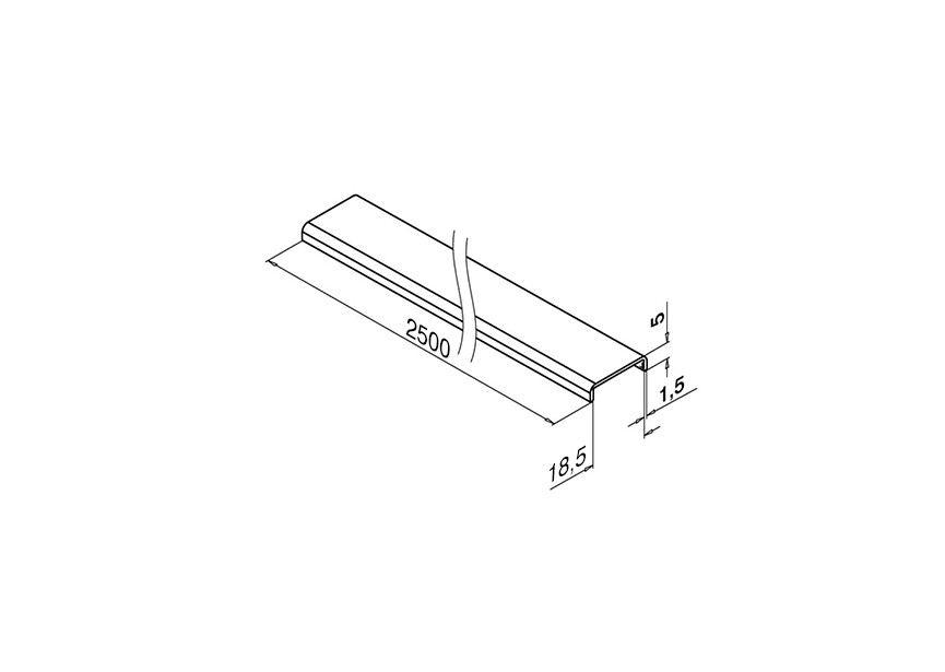 166940-025-18-82~~Glasrandbesch. U-profiel, 16,76-17,52mm glas,/struct.lak9005