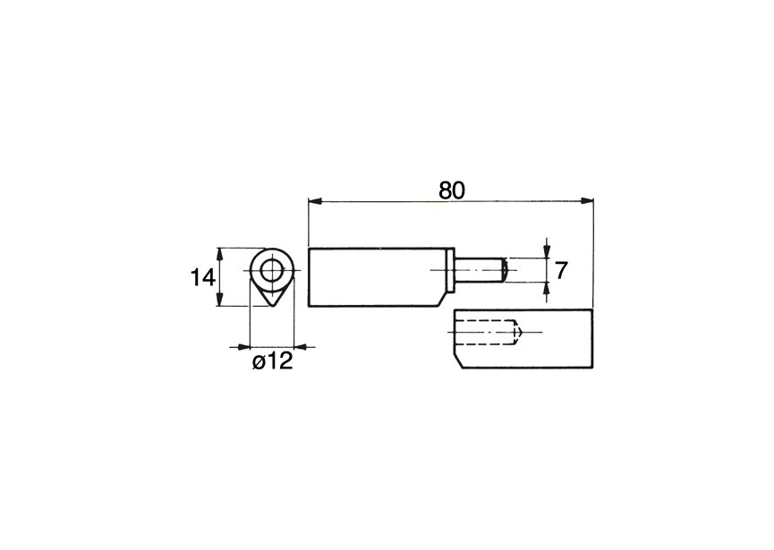 PAUMELLE A SOUDER EN INOX - 80MM