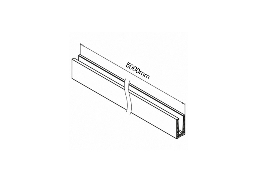 168110-050-00-00~~Easy Glass Pro - aluminium brut met gaten - L=5m