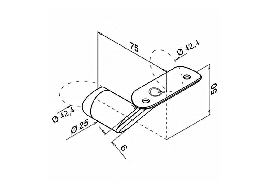 Support de main-courante Ø42,4 mm MOD 0124